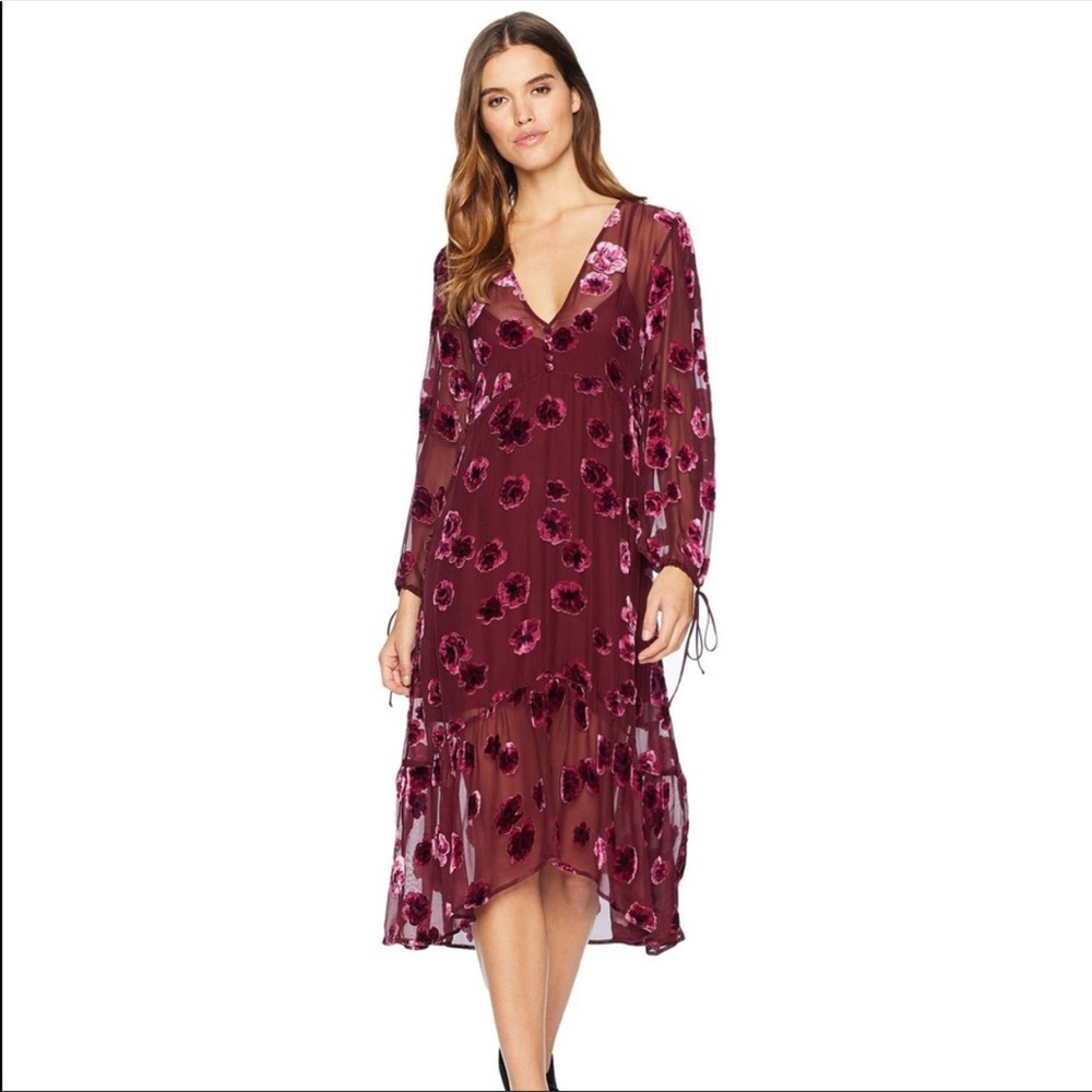 FOR LOVE & LEMONS SOPHIE VELVET DRESS-PANSY(SZ M)